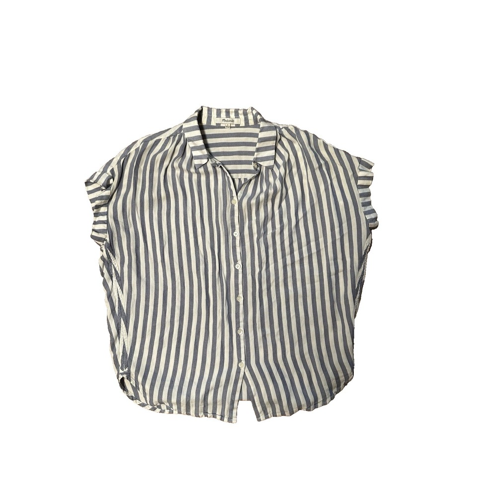Madewell Women's Size Small Blue White Striped Button Up Shirt